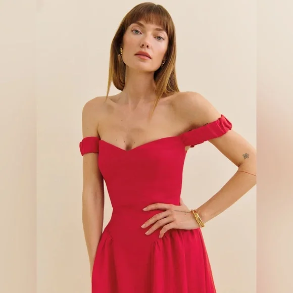 Reformation Monet Linen Dress In Lipstick, Brand new without tags, never worn. - Picture 2 of 16